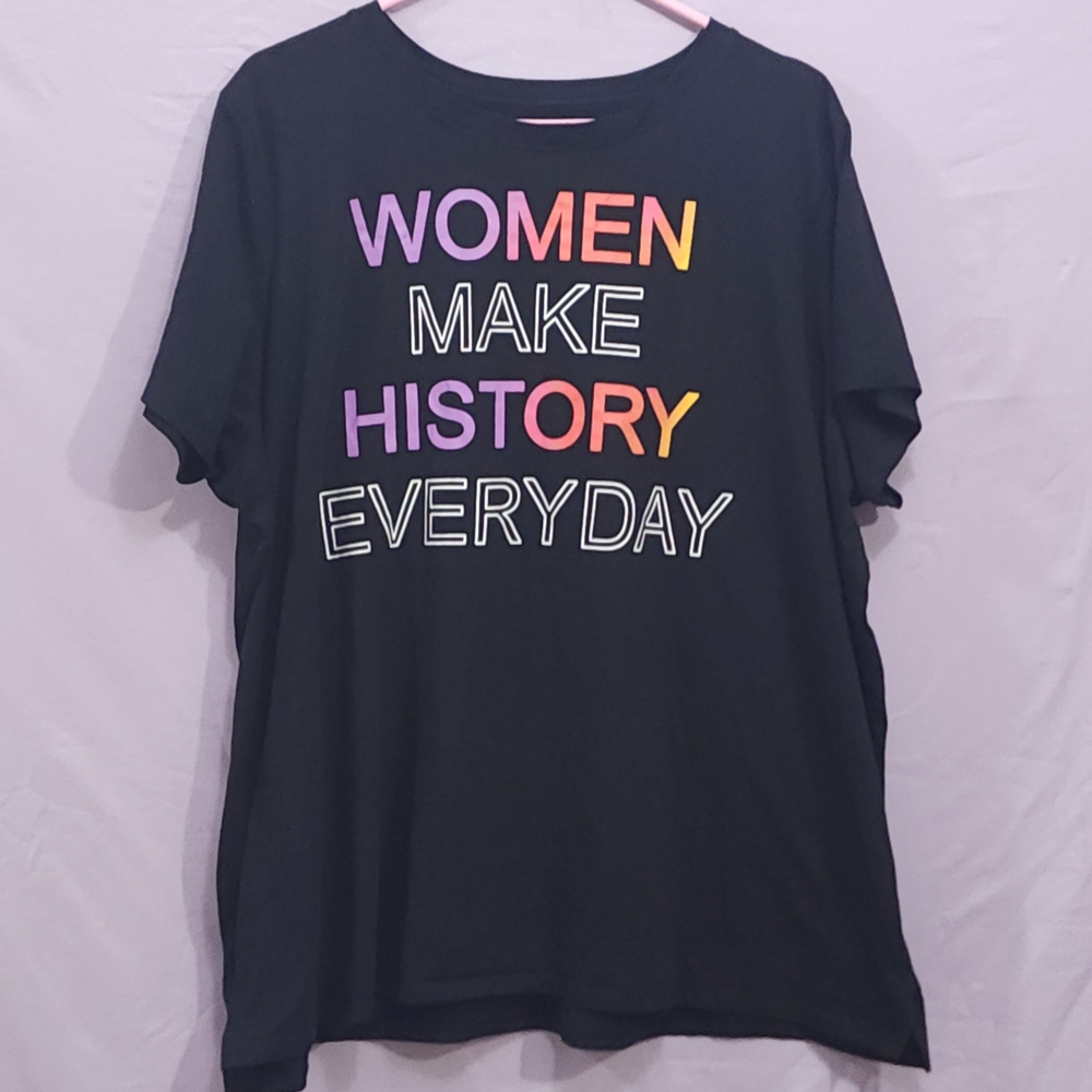 Women Make History Everyday Black Graphic Tee - Pride Lettering
